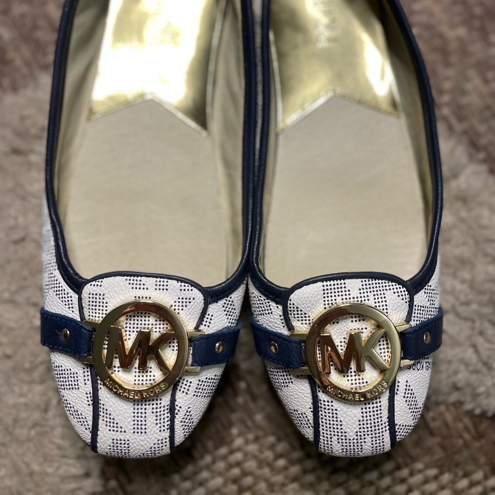 Michael Kors Blue and White Flats for Effortless Style